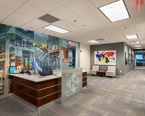 Reception desk in the Atlanta office